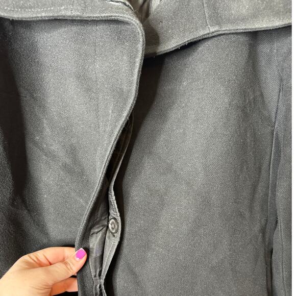 Burberry London Women UK 14 US 12 Black Wool Cashmere Stand Collar Long Coat - Picture 6 of 16